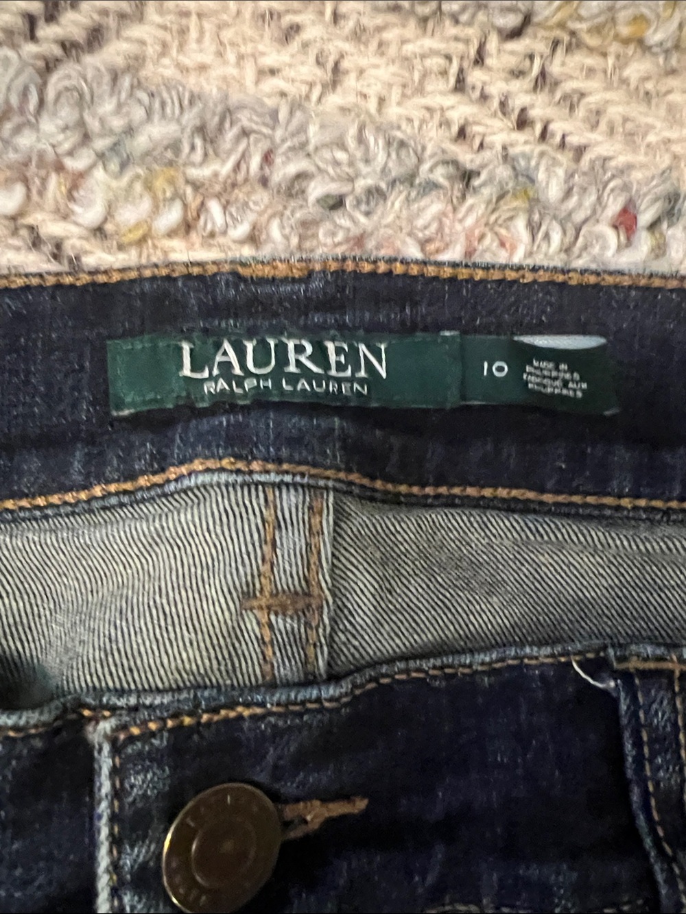 Lauren Ralph Lauren Women's Dark Indigo Straight Leg Jeans-size 10 - Picture 3 of 6